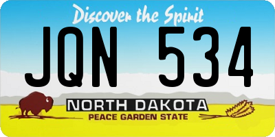 ND license plate JQN534