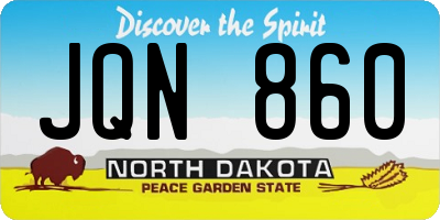 ND license plate JQN860