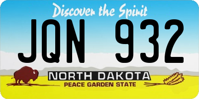 ND license plate JQN932