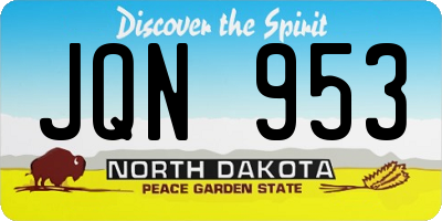ND license plate JQN953