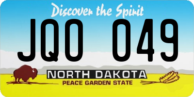 ND license plate JQO049