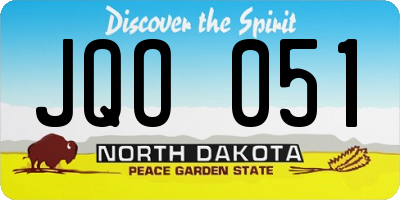 ND license plate JQO051