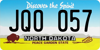 ND license plate JQO057