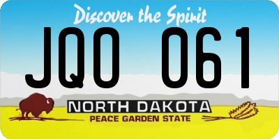 ND license plate JQO061
