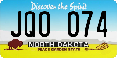 ND license plate JQO074