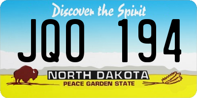 ND license plate JQO194