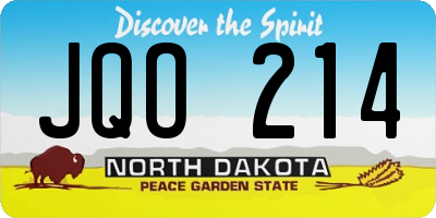 ND license plate JQO214
