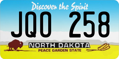 ND license plate JQO258