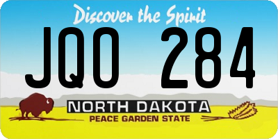 ND license plate JQO284