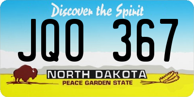 ND license plate JQO367