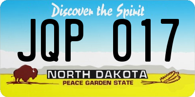 ND license plate JQP017