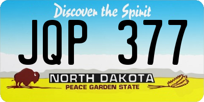 ND license plate JQP377