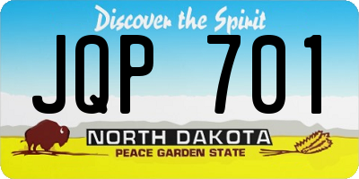 ND license plate JQP701
