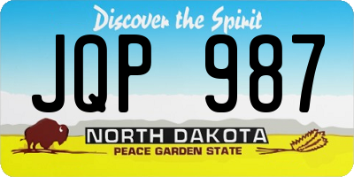 ND license plate JQP987