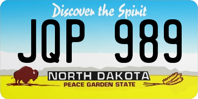 ND license plate JQP989