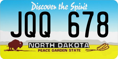 ND license plate JQQ678