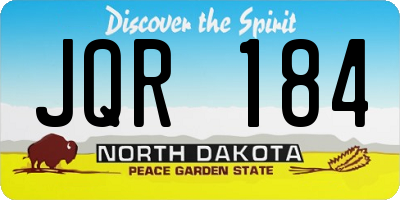 ND license plate JQR184