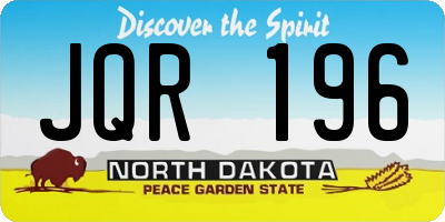 ND license plate JQR196