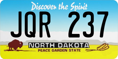 ND license plate JQR237