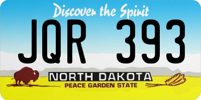 ND license plate JQR393
