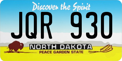 ND license plate JQR930