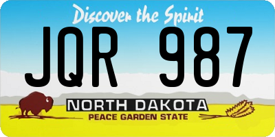 ND license plate JQR987