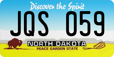ND license plate JQS059