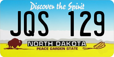 ND license plate JQS129
