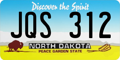 ND license plate JQS312