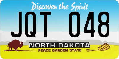 ND license plate JQT048