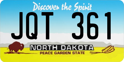 ND license plate JQT361