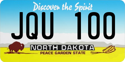 ND license plate JQU100