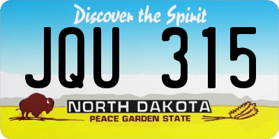 ND license plate JQU315