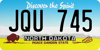 ND license plate JQU745