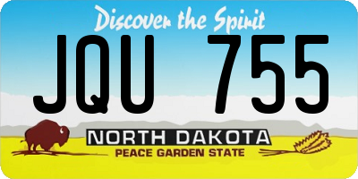 ND license plate JQU755
