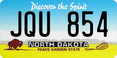 ND license plate JQU854