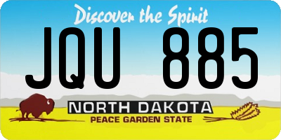 ND license plate JQU885