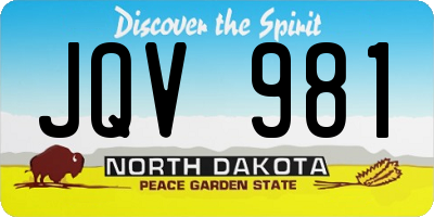 ND license plate JQV981