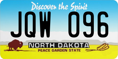 ND license plate JQW096