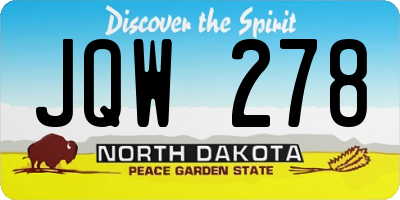 ND license plate JQW278