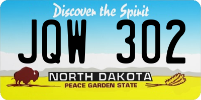 ND license plate JQW302