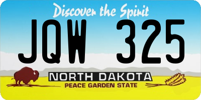 ND license plate JQW325