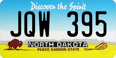ND license plate JQW395