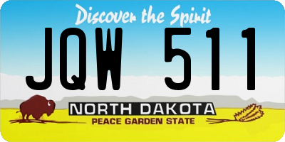 ND license plate JQW511