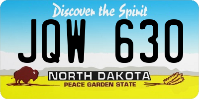 ND license plate JQW630