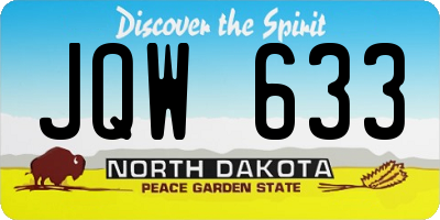 ND license plate JQW633