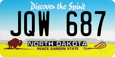 ND license plate JQW687