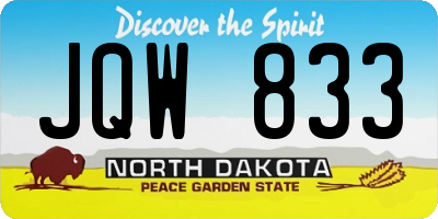 ND license plate JQW833