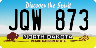 ND license plate JQW873