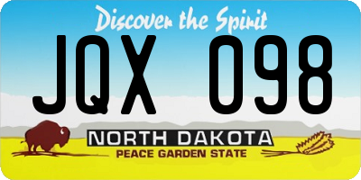 ND license plate JQX098